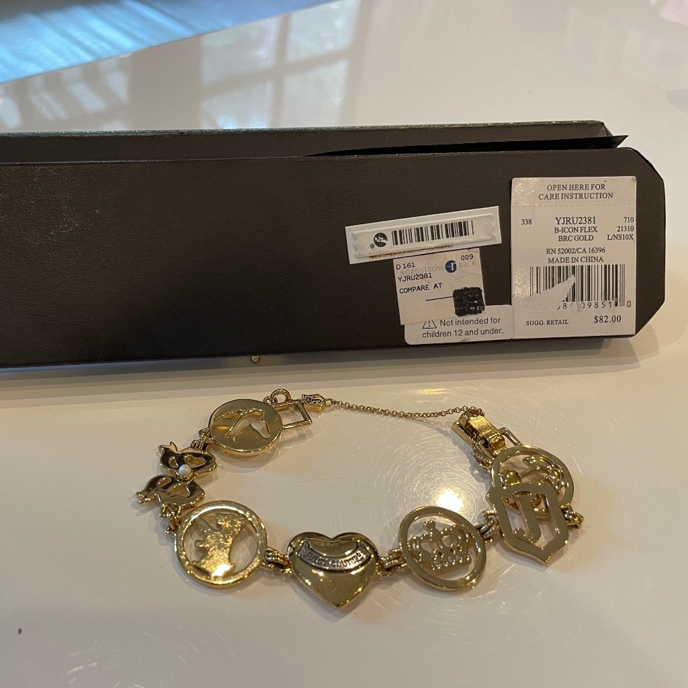 Juicy couture gold color bracelet almost new